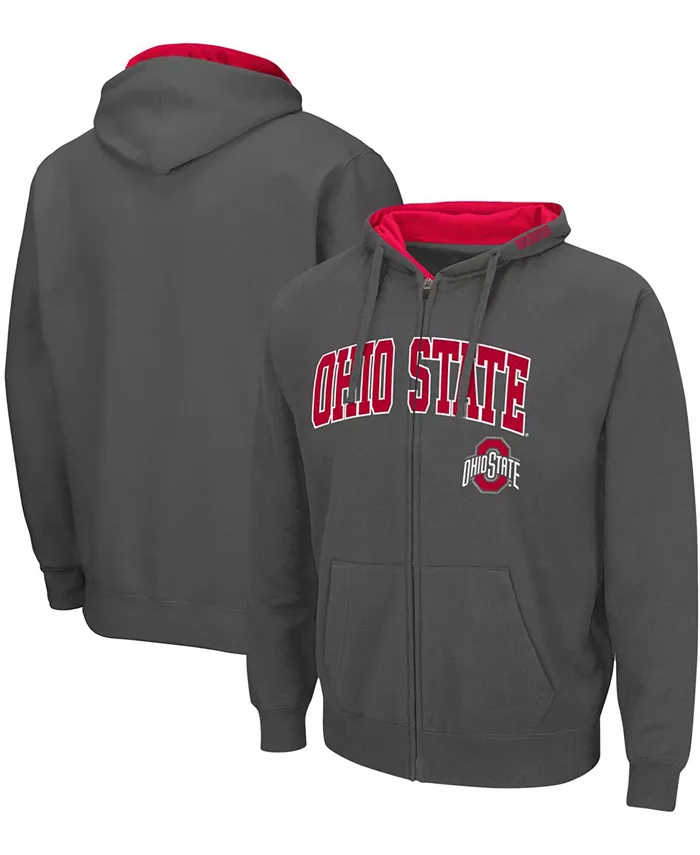 

Мужская толстовка с молнией Ohio State Buckeyes Arch and Logo 3.0 Colosseum, серый
