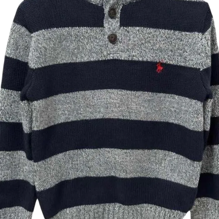 Polo Ralph Lauren Свитер для детей в сине-серой гамме — фото 4