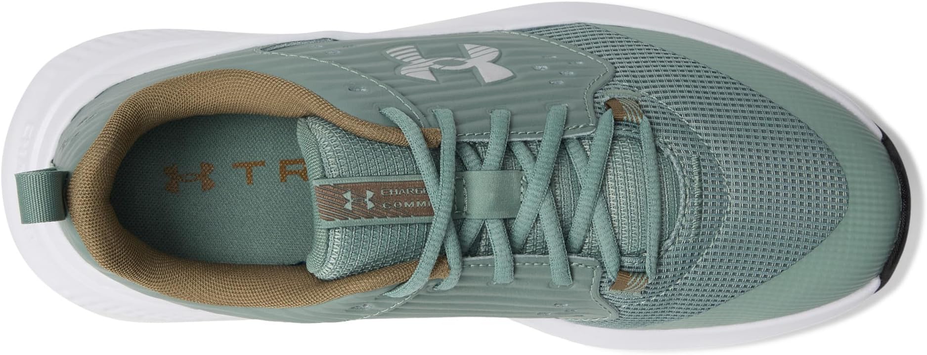 Кроссовки Under Armour Charged Commit 4 Training Shoes, цвет Silica Green/Bayou/Metallic Silver — фото 2
