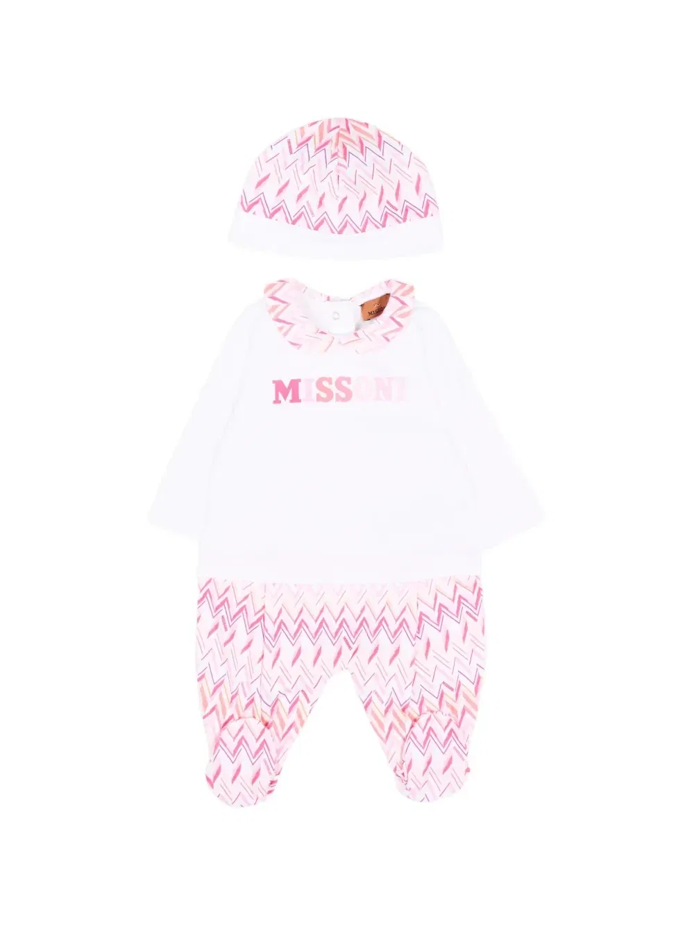Комплект для новорожденного с узором зигзаг Missoni Kids, белый