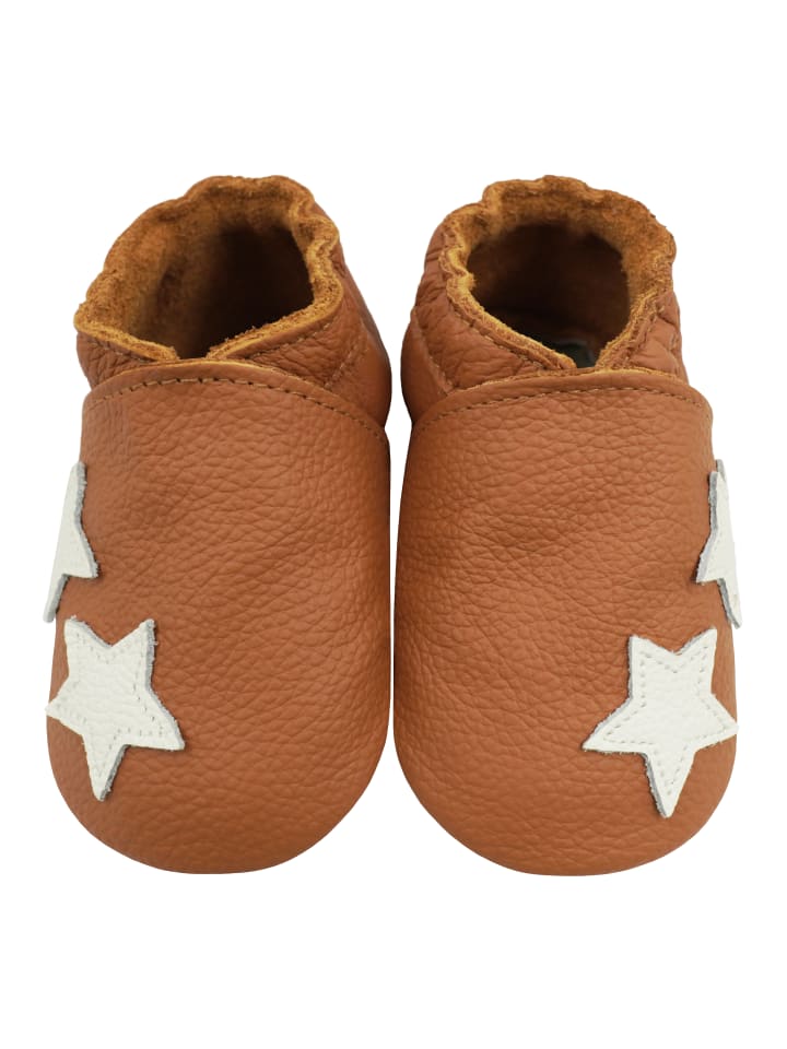 

Bemesu Коричневые детские кожаные туфли, удобная нескользящая подошва - узор в виде звезд