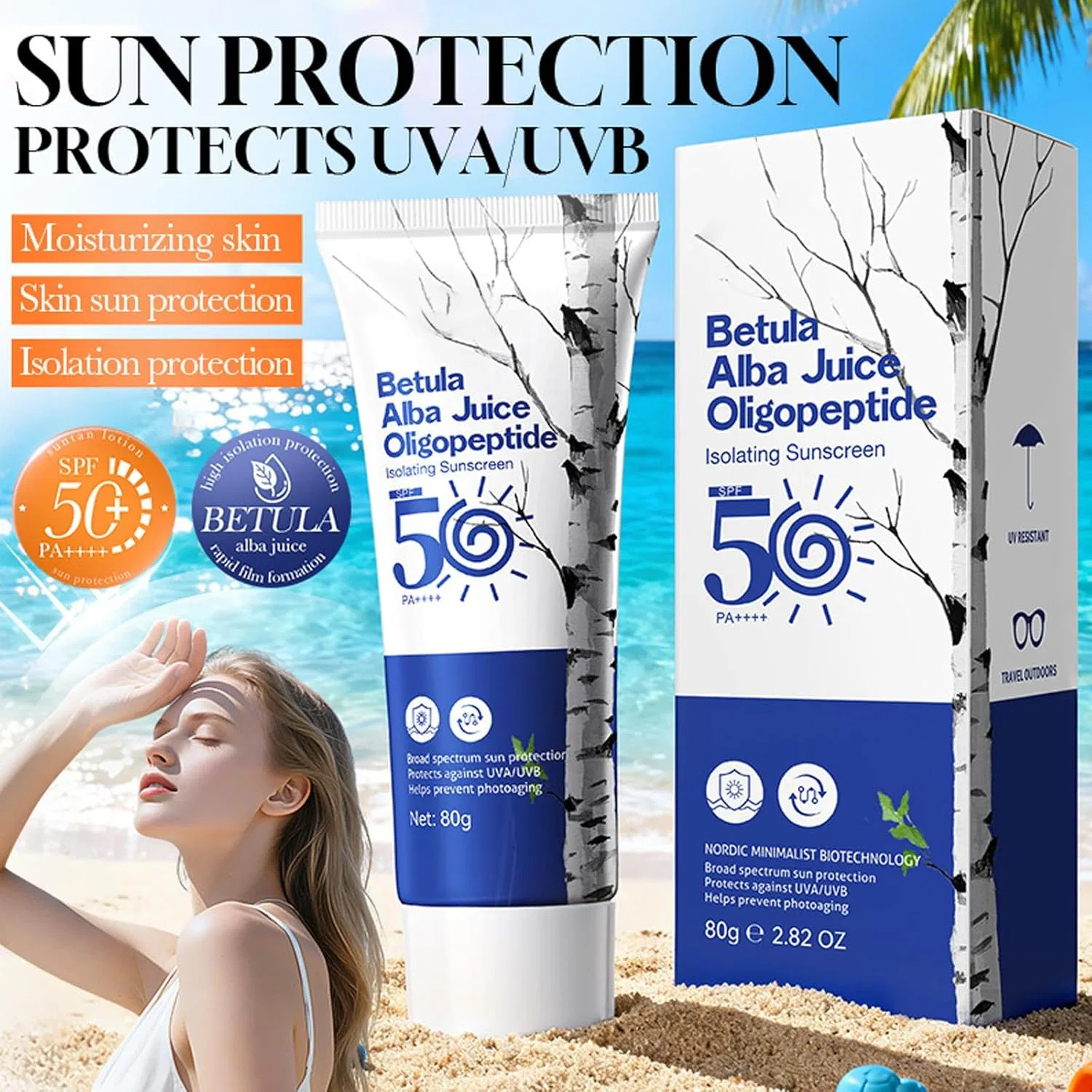 Солнцезащитный крем с березовым соком SPF 50 для лица Soleneva — фото 2