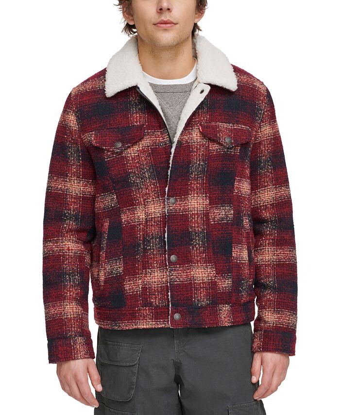 

Мужская куртка дальнобойщика в клетку на флисовой подкладке Levi's, мультиколор
