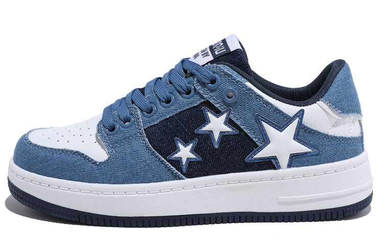 

Кроссовки HUANQIU Skateboarding Shoes Women's Low-top White/blue, белый/синий