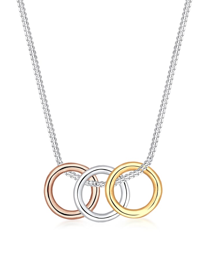 

Elli Колье из розового золота 925 пробы, кольцо с двухцветным/трехцветным серебряным орнаментом