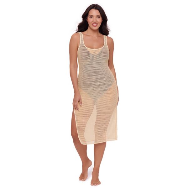

Женское макси-платье крючком с разрезом сбоку S3 Swim, цвет pearl