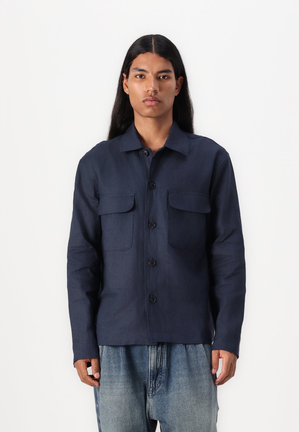 

Летняя куртка SLHRELAXED WYATT OVERSHIRT Selected Homme, темно-синий