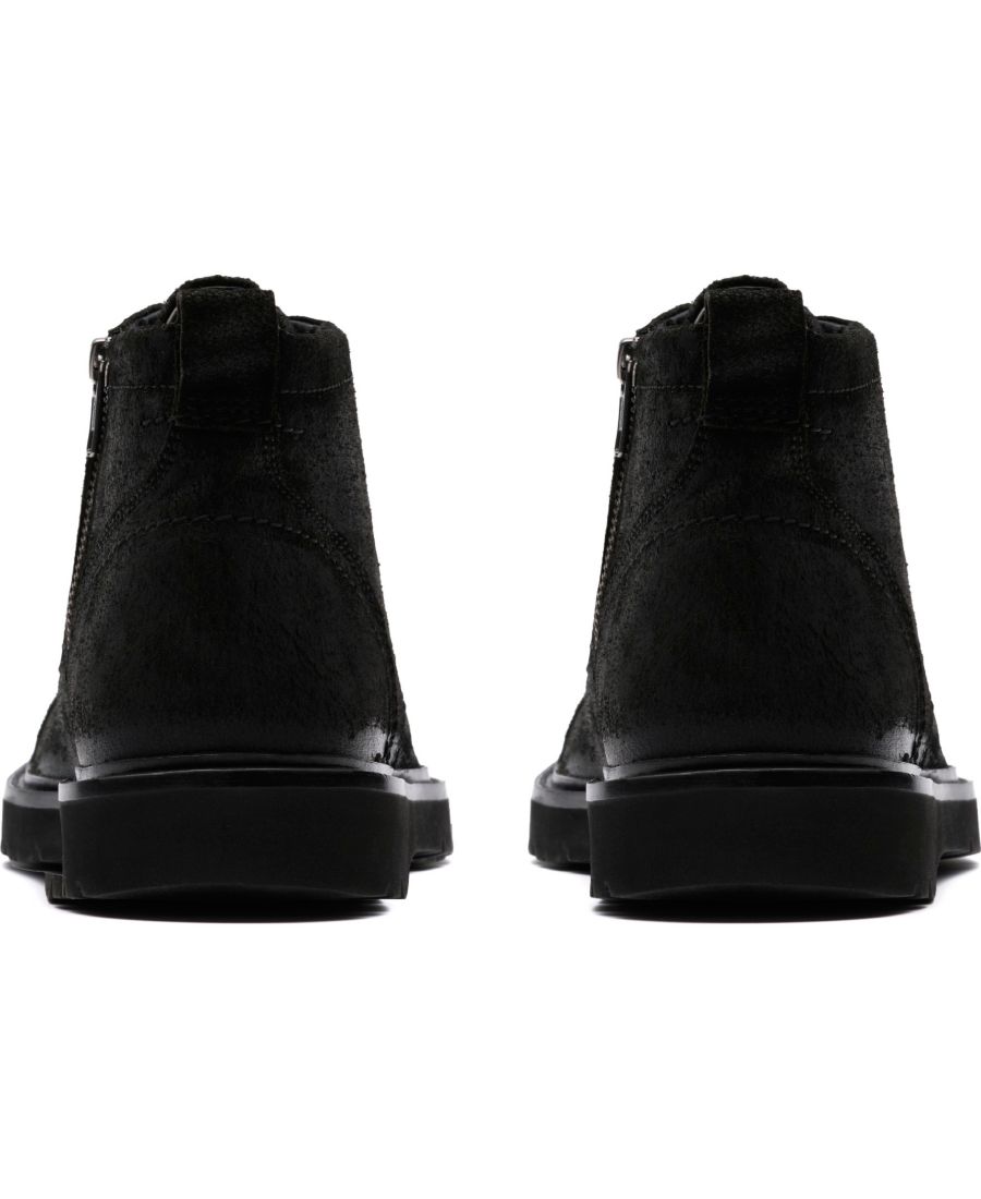 Мужские ботинки Weltridge на молнии из коллекции Clarks, Black Waxy Leather — фото 4