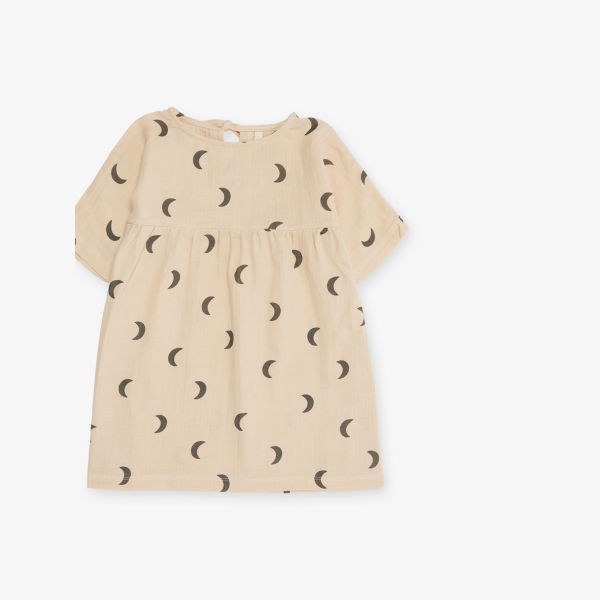 

Платье Organic Zoo Pebble Bella из органического муслина с принтом для девочек 1-4 года, бежевый