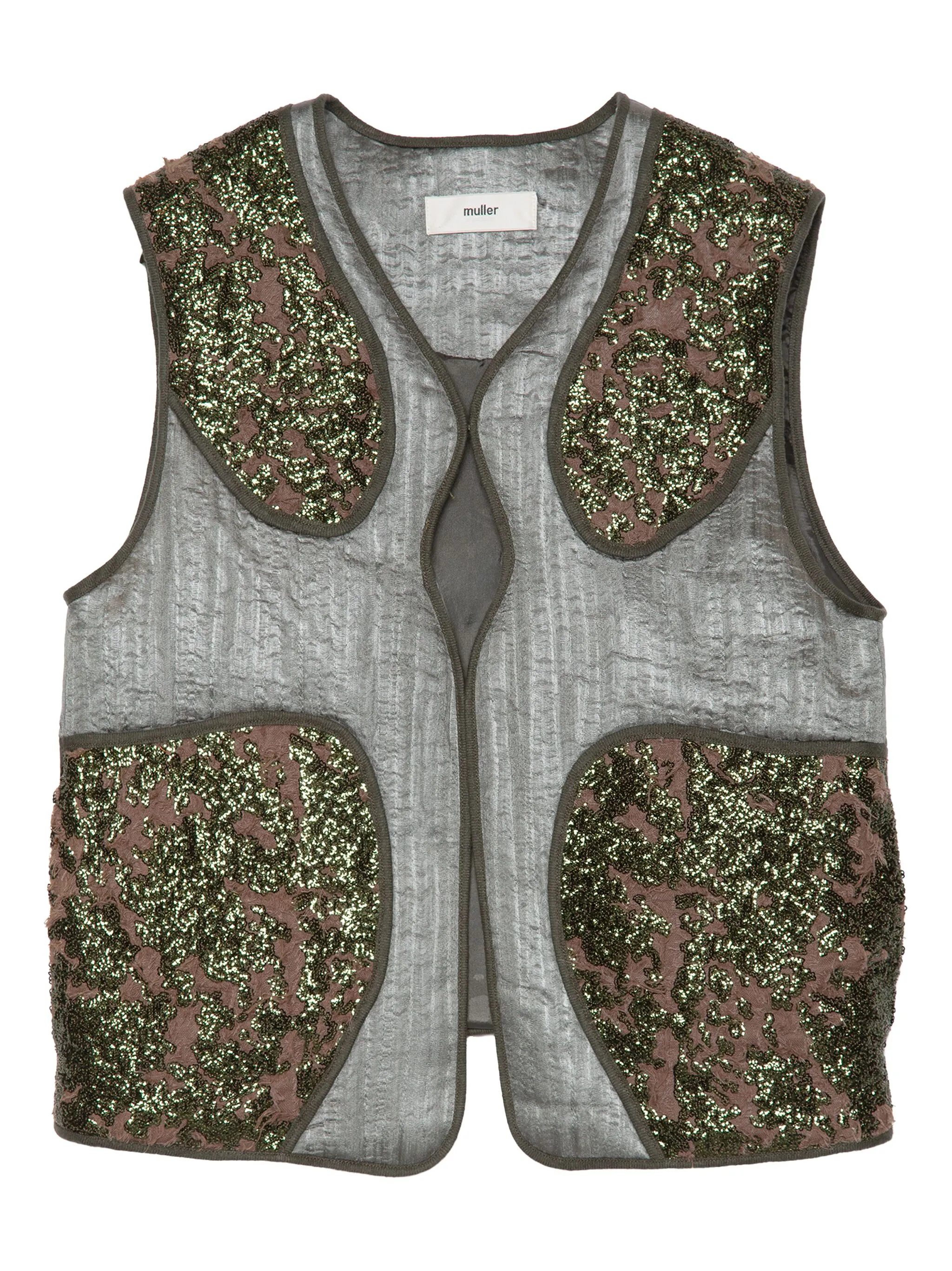 

Жилет Radiant с пайетками Muller Of Yoshiokubo, зеленый