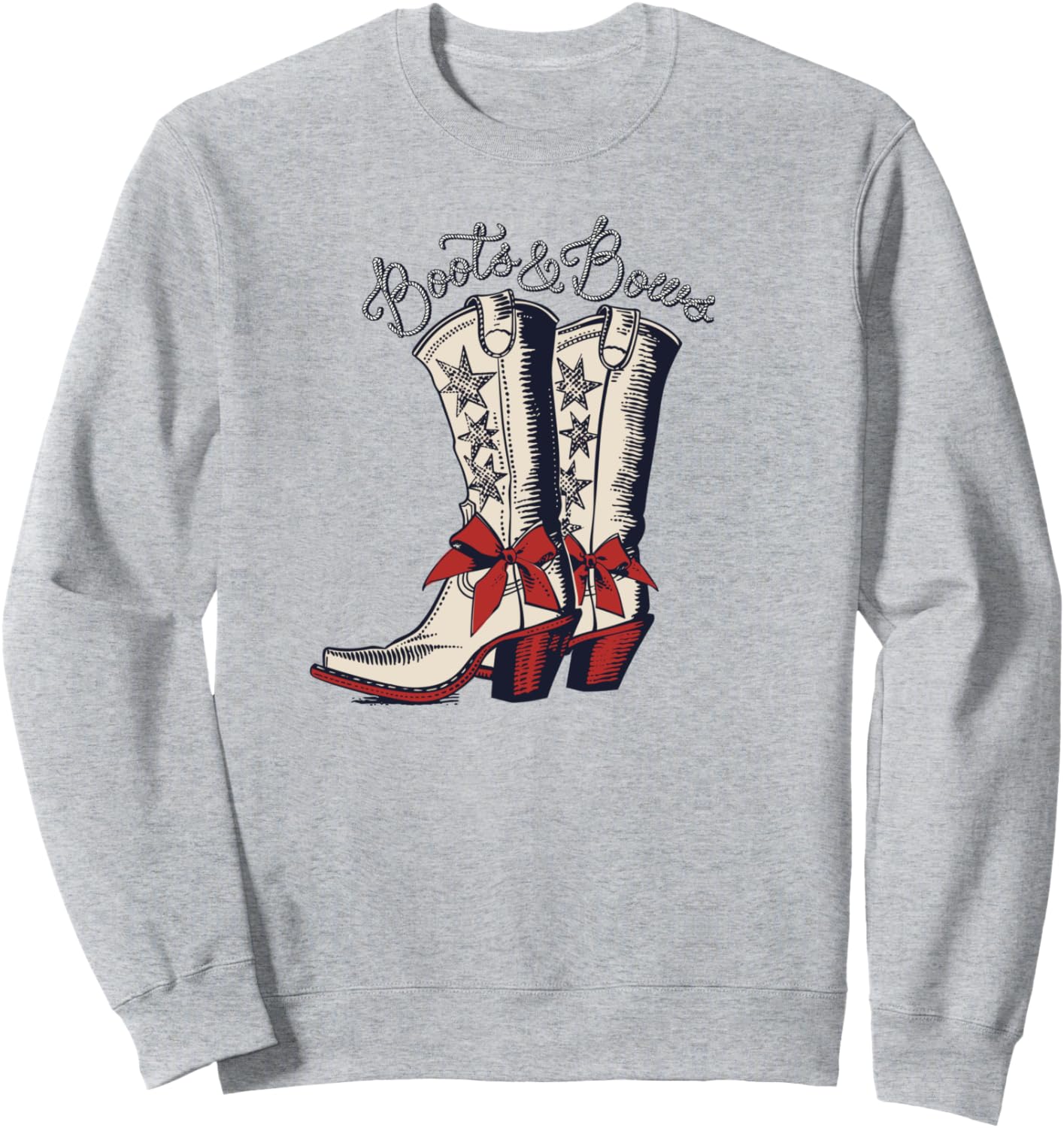

Сапоги и банты, ковбойские сапоги, патриотическая толстовка с бантом в стиле 4 июля Fun Coquette Bow Boots American Flag Patriotic Bow, серый