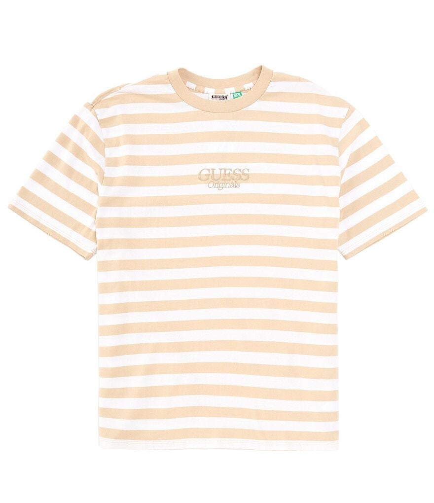 

Футболка Guess с короткими рукавами и простой полоской, бежевый