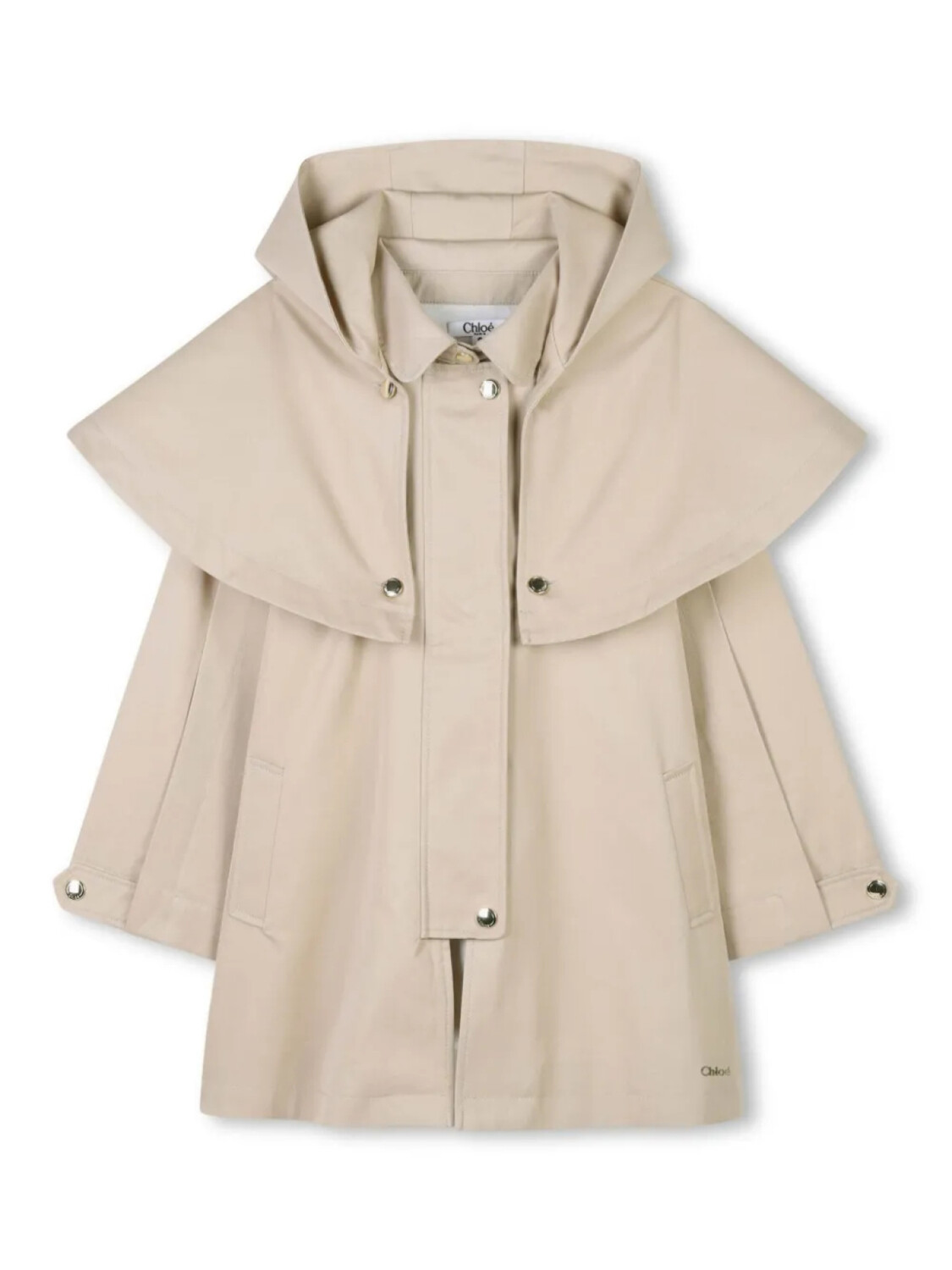 

Chloé Kids тренч с капюшоном, нейтральный цвет