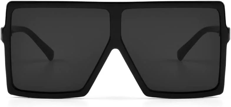 

Ультралегкие квадратные солнцезащитные очки большого размера в классическом модном стиле, 100% защита от УФ-излучения, для женщин и мужчин CHAUOO, 2pcs-black