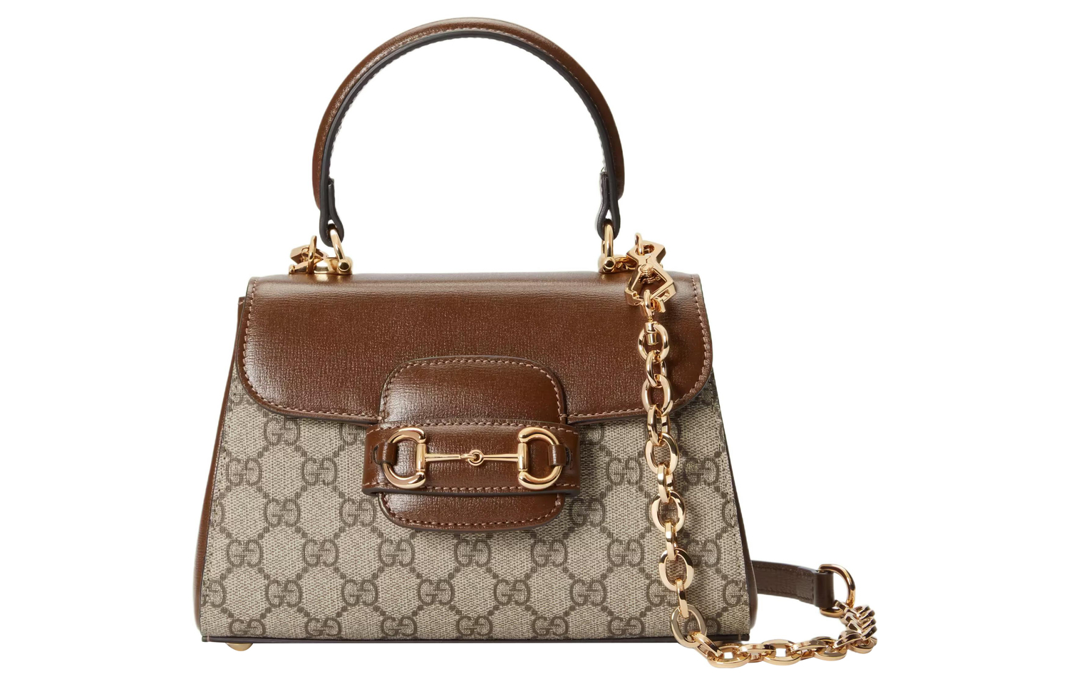 

GUCCI Лошадиная удила 1955 холщовая с кожаной наплечная сумка мини женская