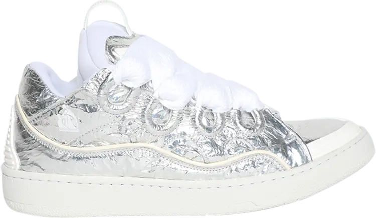 

Кроссовки Lanvin Wmns Curb Sneaker 'Crinkled Metallic Leather', серебряный, Серый, Кроссовки Lanvin Wmns Curb Sneaker 'Crinkled Metallic Leather', серебряный