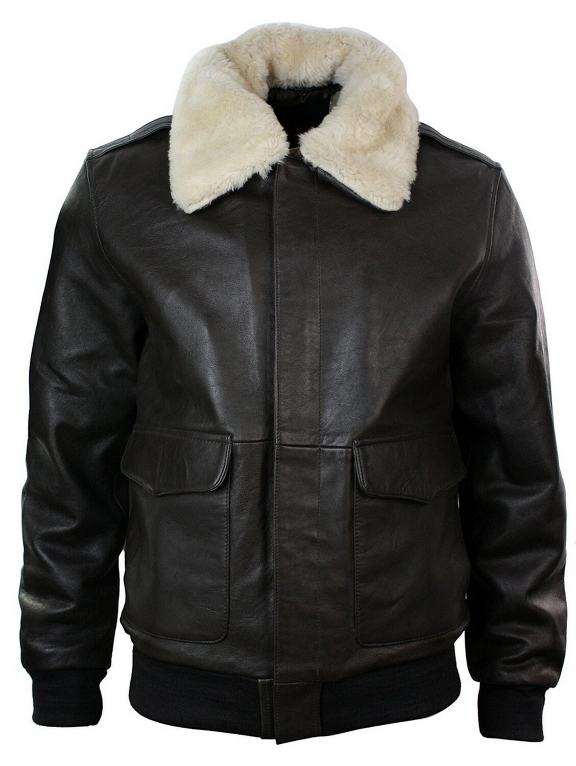 

Куртка-бомбер TruClothing Air Force с кожаным воротником, коричневый
