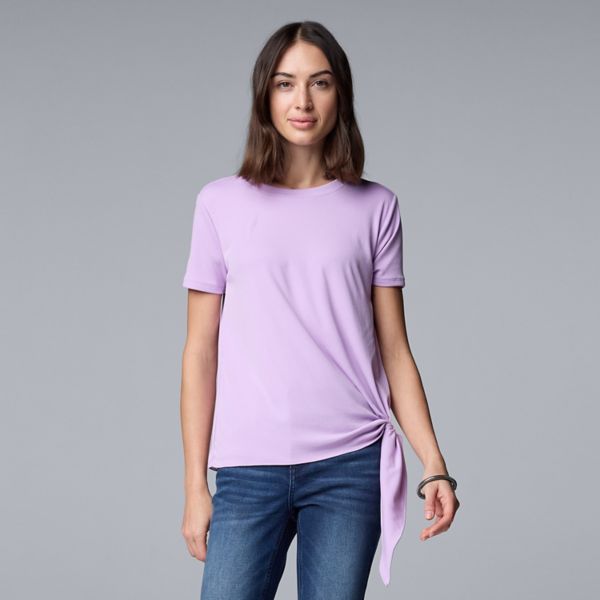 

Топ из смешанной техники с боковыми завязками Simply Vera Vera Wang, цвет lilac flower
