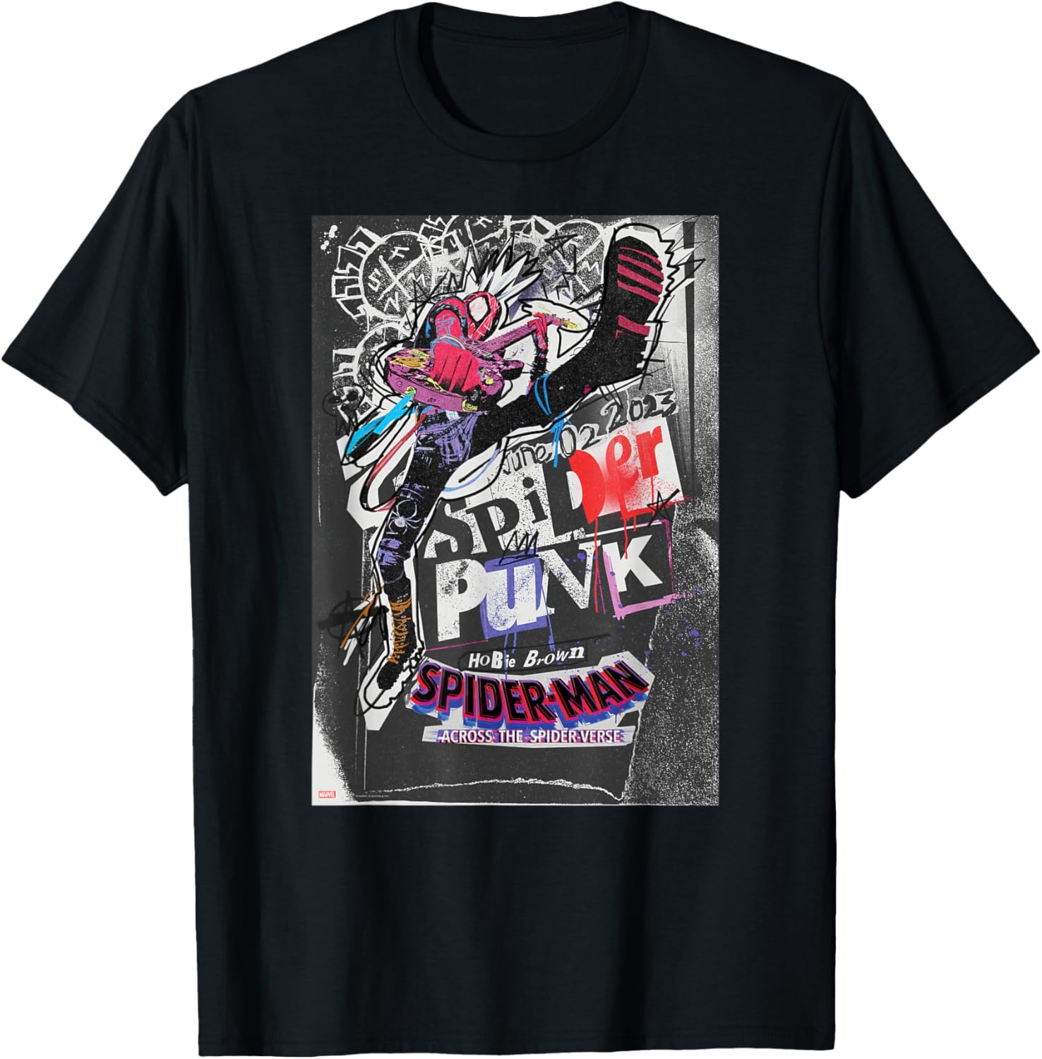 

Футболка с постерным рисунком Marvel Spider-Man Across The Spider-Bath Hobby Poster Art, черная