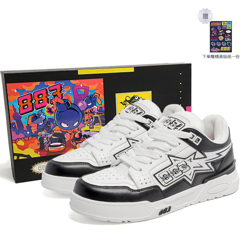 

Кроссовки 883 Skateboarding Shoes Unisex Low-top Black/White, черный/белый