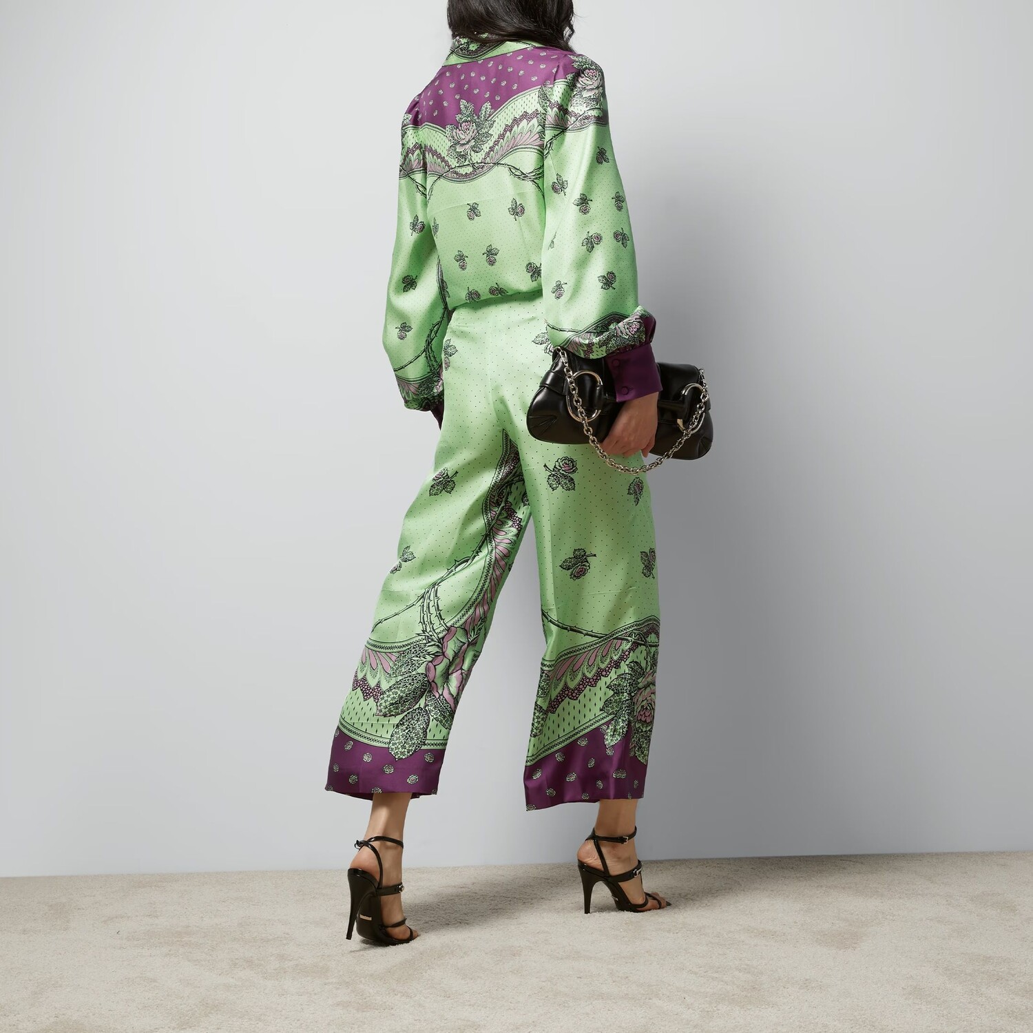 Брюки женские Gucci Повседневные, Элегантный крой, Зеленые — фото 4