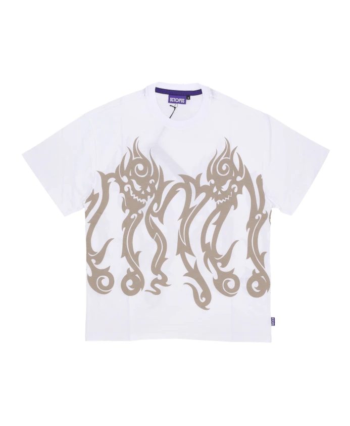 

Футболка с коротким рукавом и изображением черепа в племенном стиле, белая. Octopus, белый