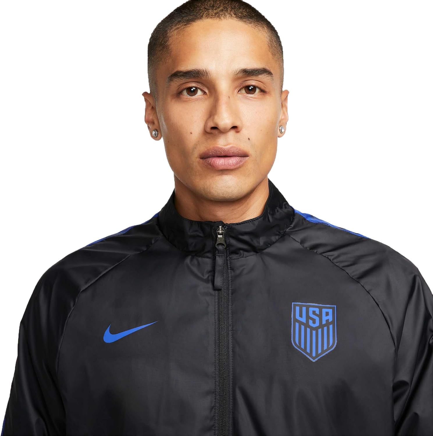 Мужская футбольная куртка Nike USA Repel Academy AWF, Black/Bright Blue — фото 3
