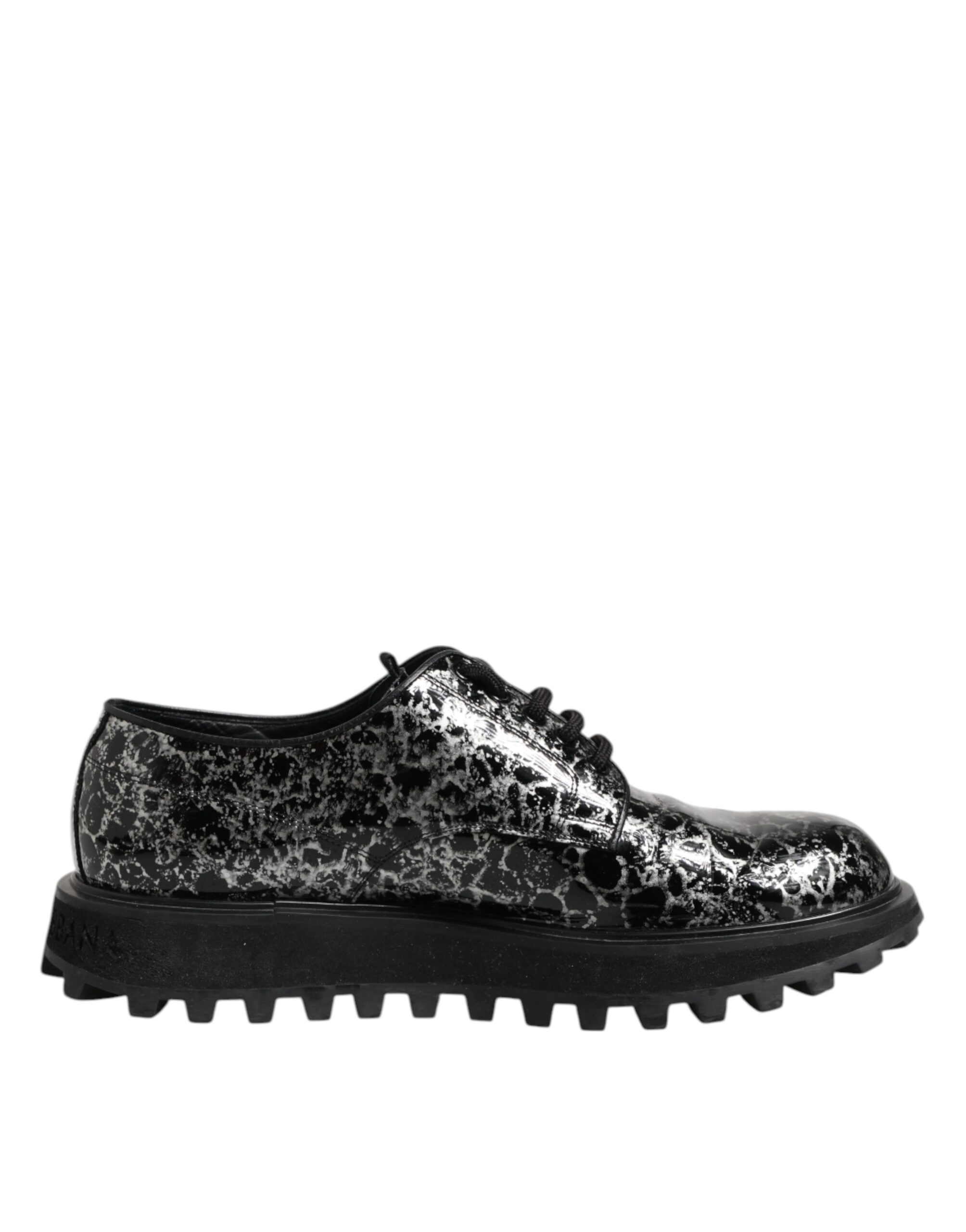 Черные белые туфли-дерби из телячьей кожи Dolce & Gabbana, черный/белый