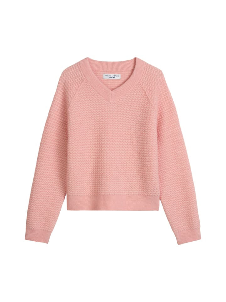 

Укороченный свитер с V-образным вырезом цвета розовая пудра Marc O'Polo DENIM
