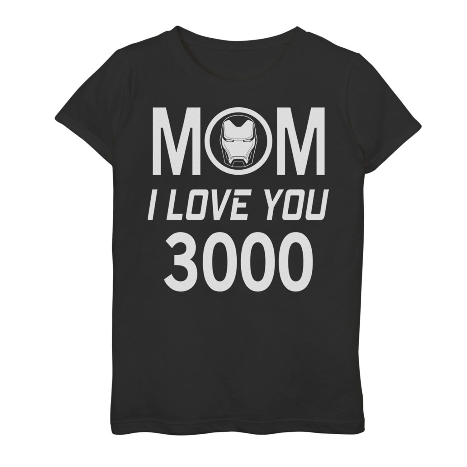 

Футболка с надписью «Marvel Iron Man Mom I Love You 3000» для девочек 7–16 лет ко Дню матери Marvel