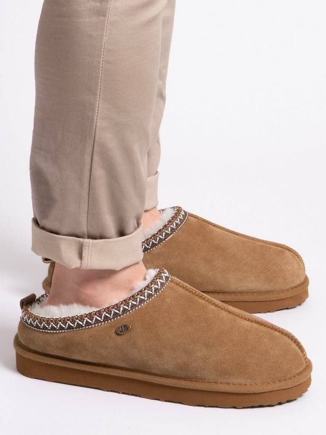 Толстые тапочки из мула из овчины майлза Just Sheepskin, цвет Chestnut — фото 2