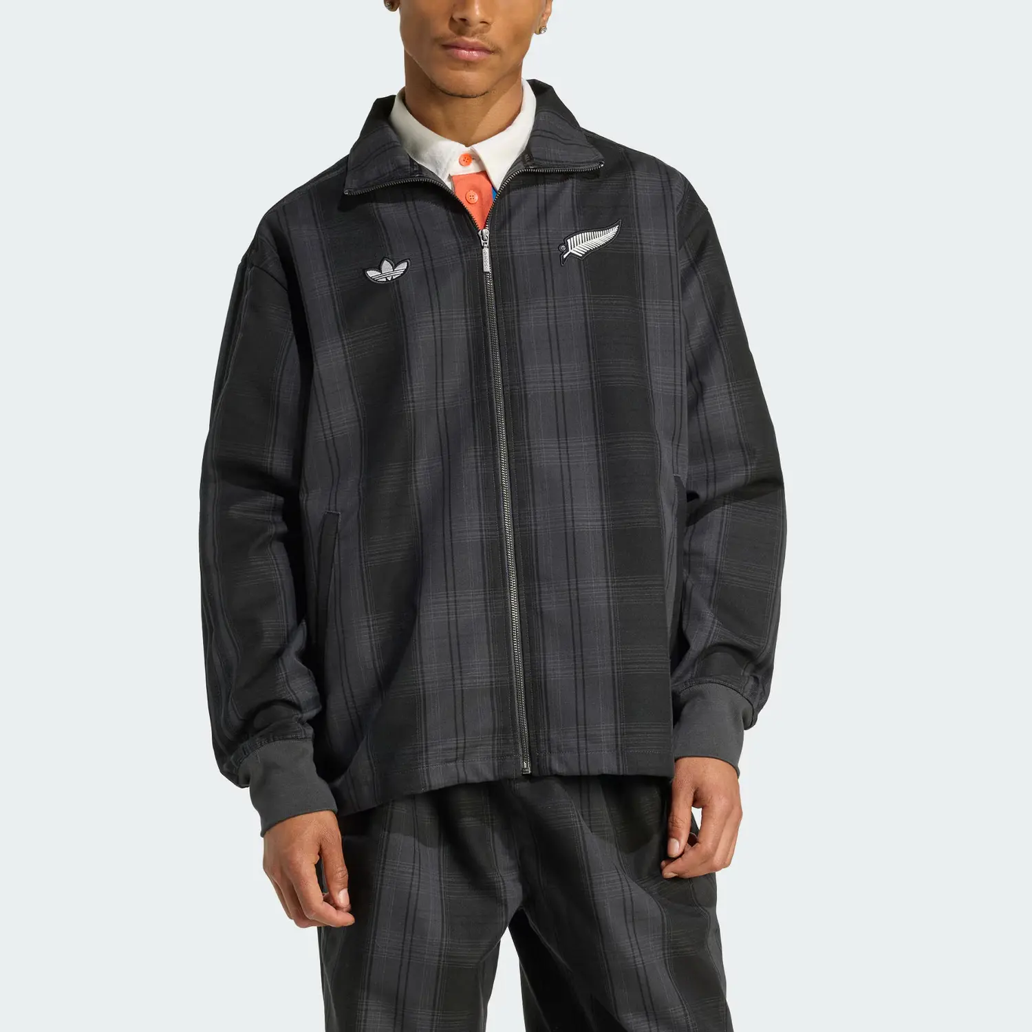 Adidas Originals Курка Firebird FW25 ALL BLACKS в клетку, Carbon Black — фото 3