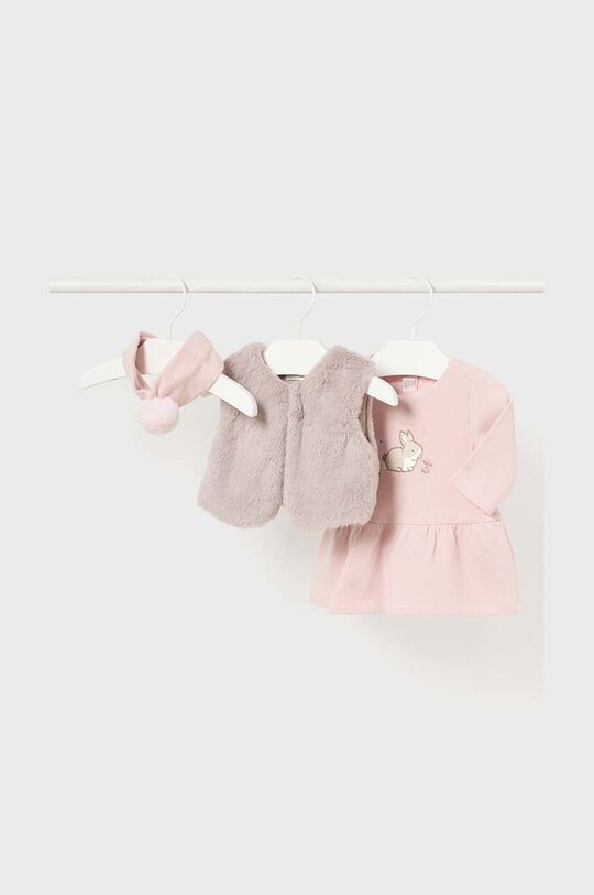 

Хлопковое детское платье Mayoral Newborn, розовый