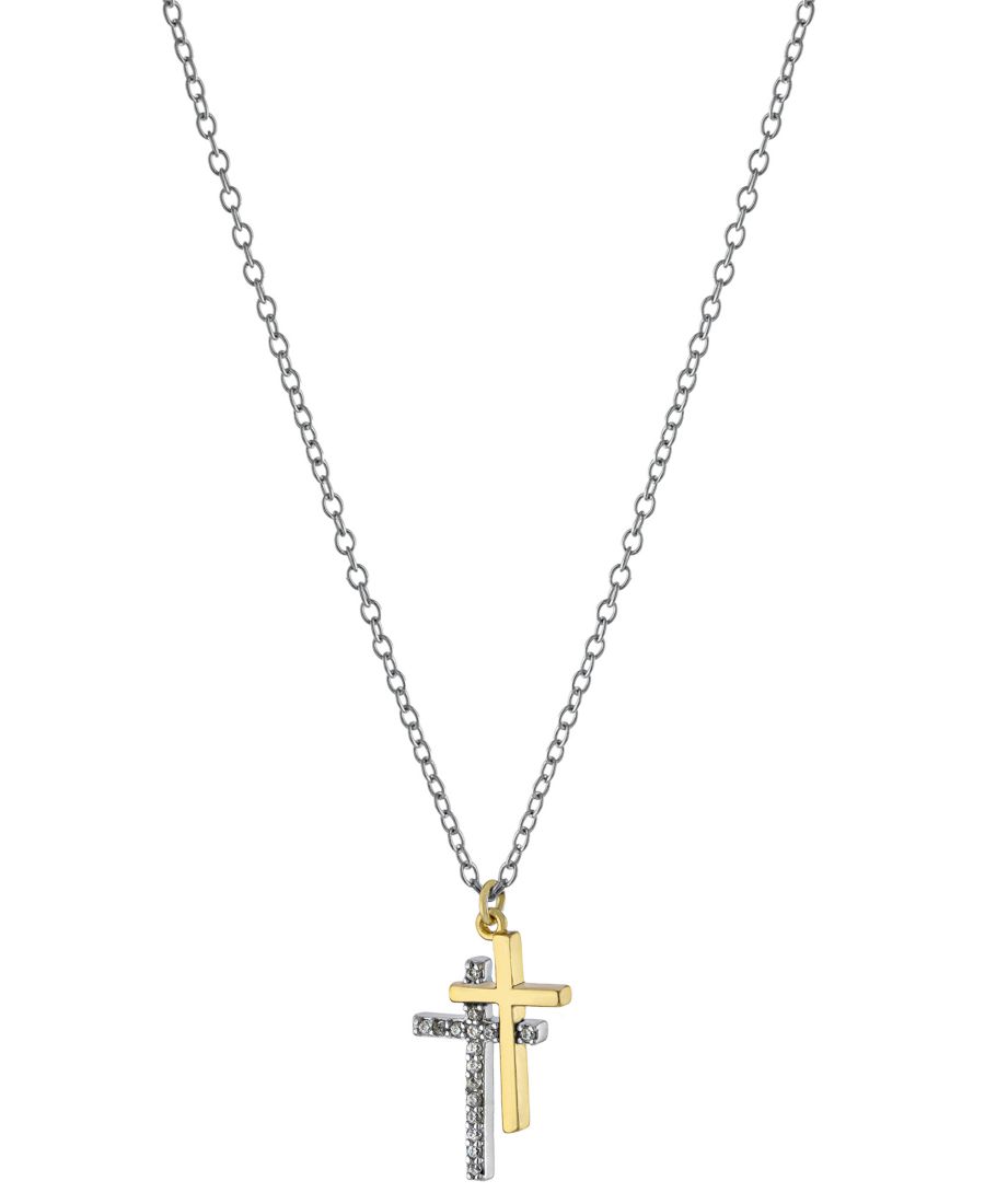 

Подвеска-крест Giani Bernini с кубическим цирконием, выполненная из стерлингового серебра с золотым покрытием, длина 40 см + удлинитель 5 см Macy's, Sterling Silver