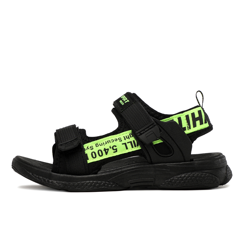 

Детские сандалии с противоскользящими, износостойкими, дышащими, легкими, амортизирующими, бесшумными, балансирующими и поддерживающими подошвами LEMONKID, черный/зеленый