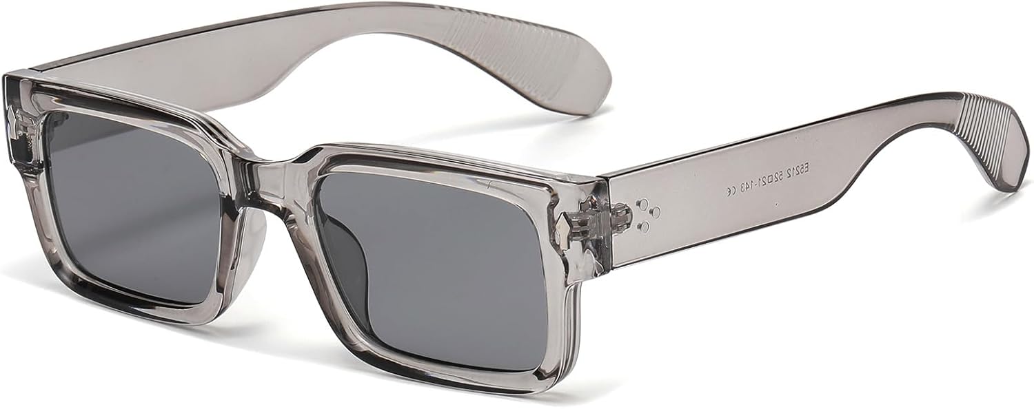 

Классические квадратные солнцезащитные очки для женщин и мужчин. Модные солнцезащитные очки в толстой прямоугольной оправе, массивные черные очки SUNBSR, Clear Gray/Clear Gray