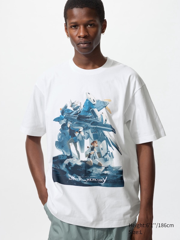 

Футболка с графическим принтом Gundam ut Uniqlo, белый