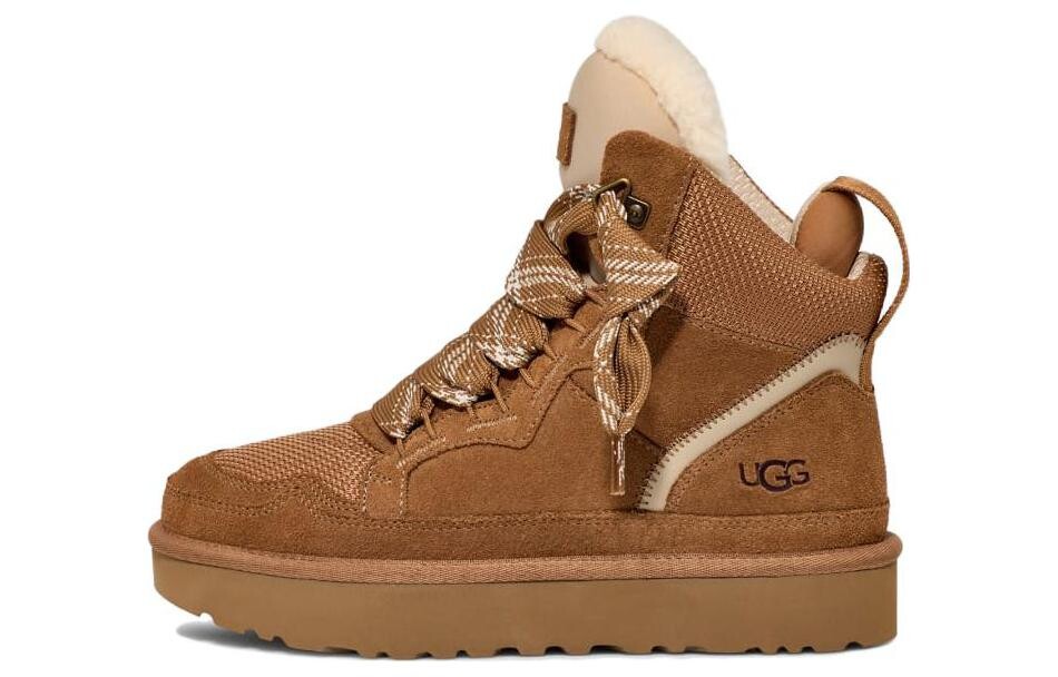 Ботинки женские UGG высокие замшевые, коричневый
