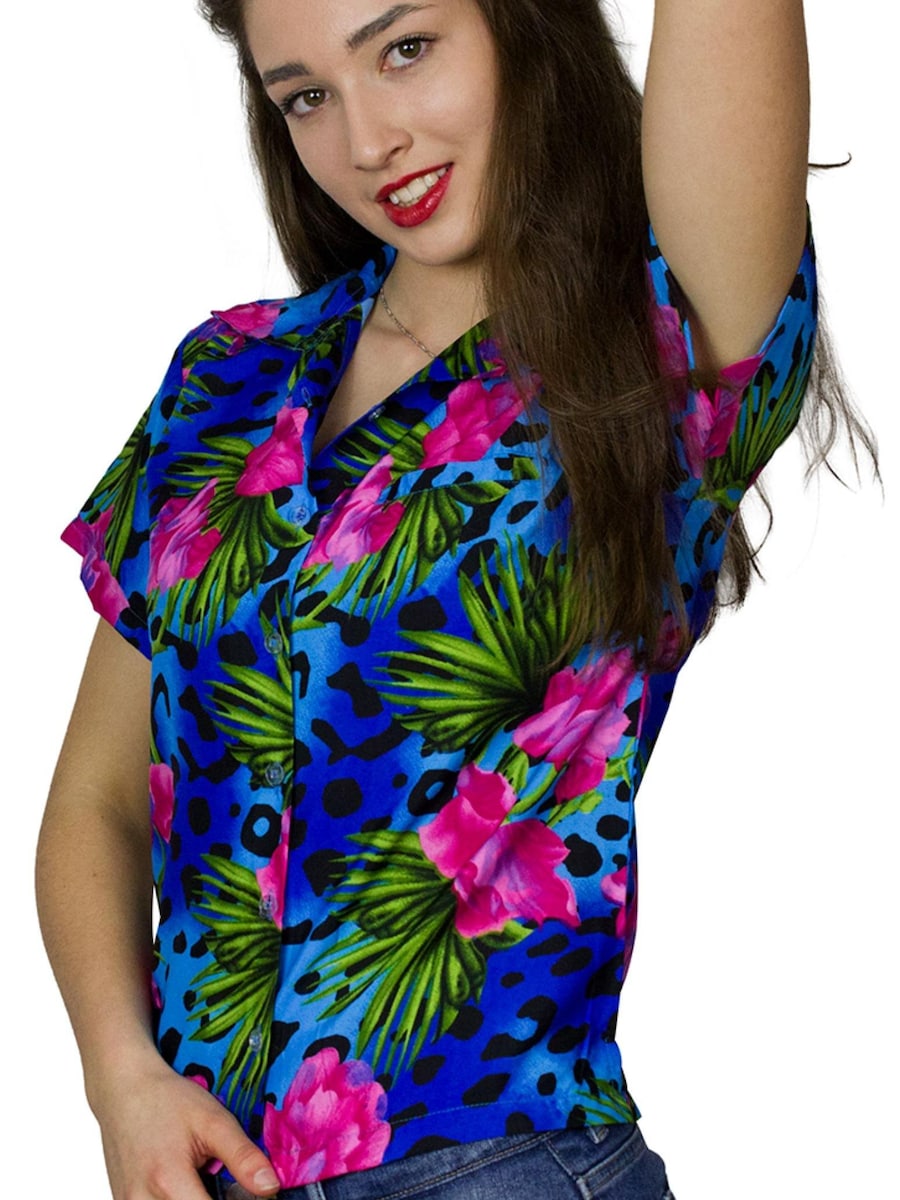

Блуза King Kameha Leopard Flowers, синий
