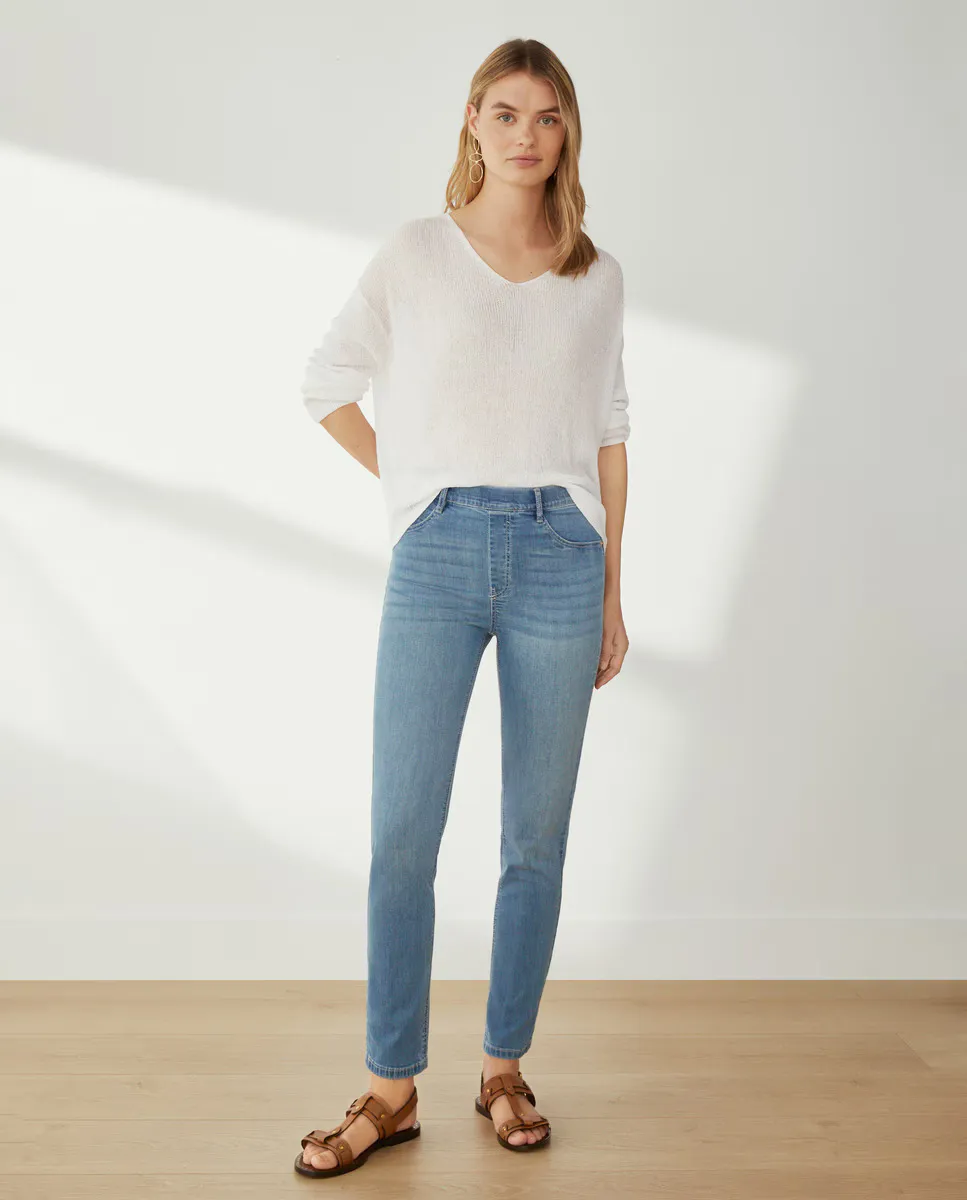 

Женские прямые однотонные джинсы Southern Cotton, лазурный