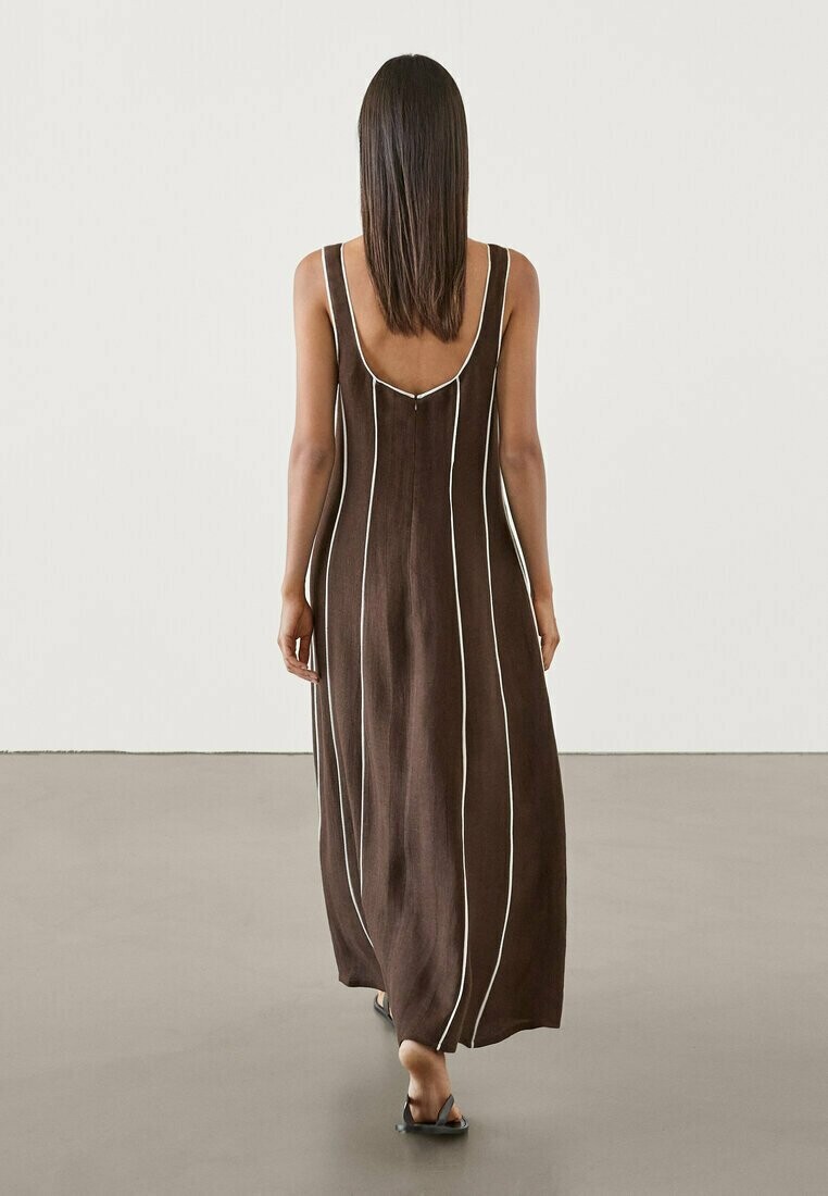 

Платье макси CONTRAST TWO-TONE Massimo Dutti, темно-коричневый