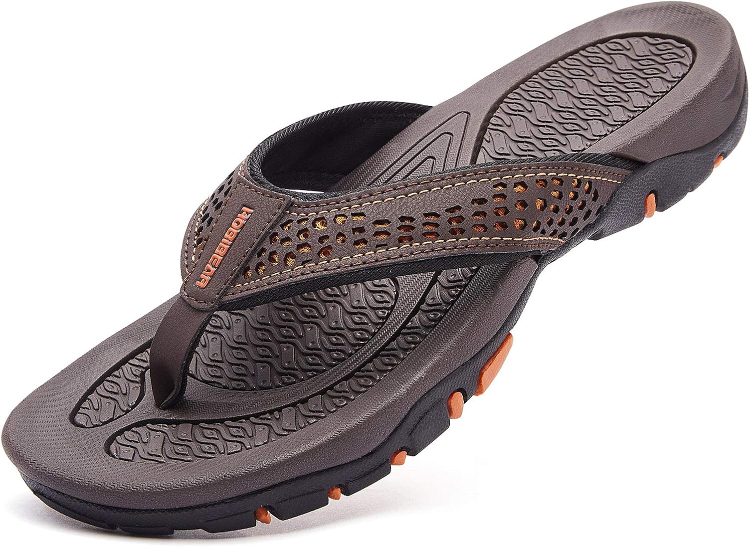 

Мужские шлепанцы PowerTRC для пляжа, босоножки для дома и улицы, спортивные и повседневные носки, оранжевый/коричневый