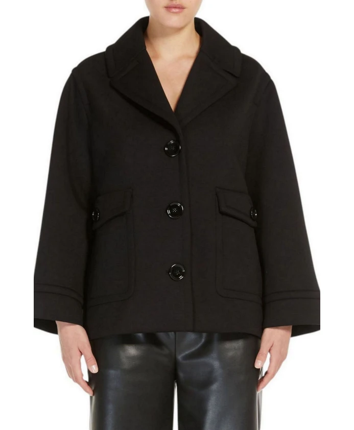 

Черный трикотажный пиджак с отложным воротником Max Mara Studio, черный