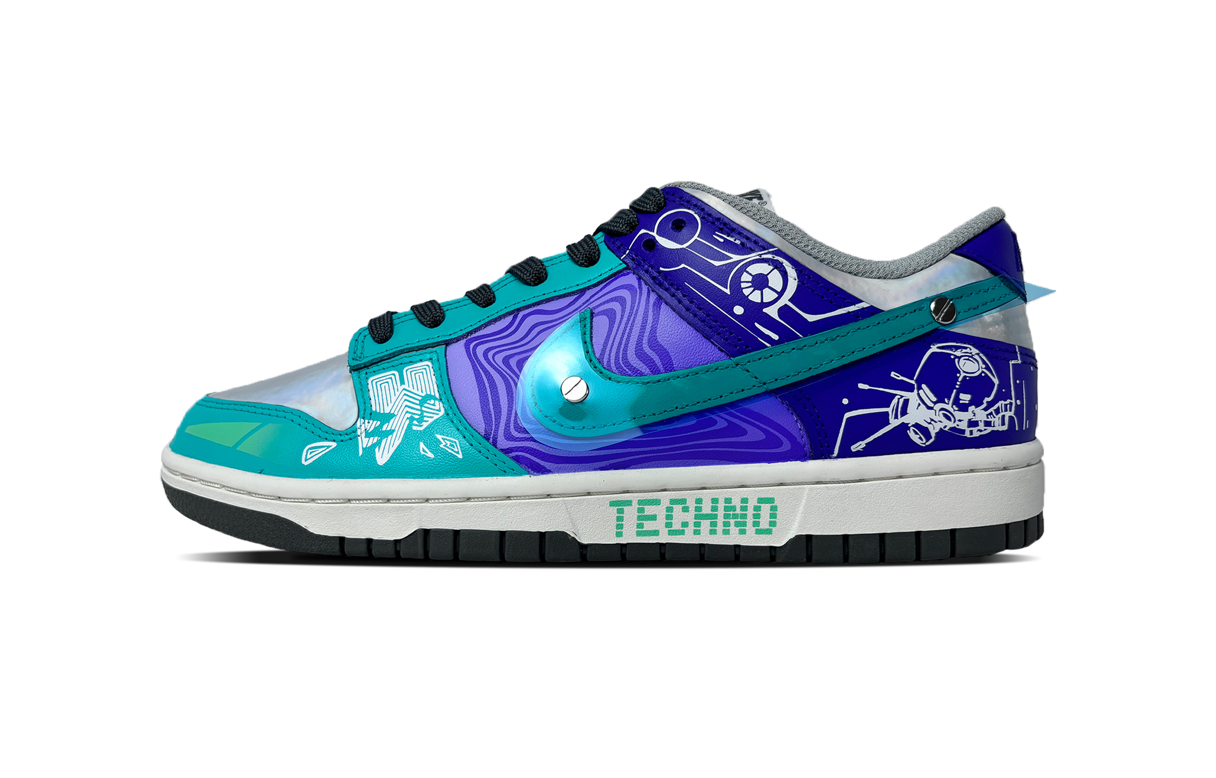 

Кроссовки Nike Dunk Skateboarding Shoes Unisex Low-top Purple/Green, фиолетовый