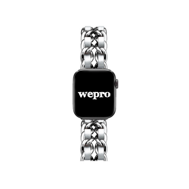 

Wepro Часы Strap Apple Compatibility Metal 49mm, Silver+Silver Leather