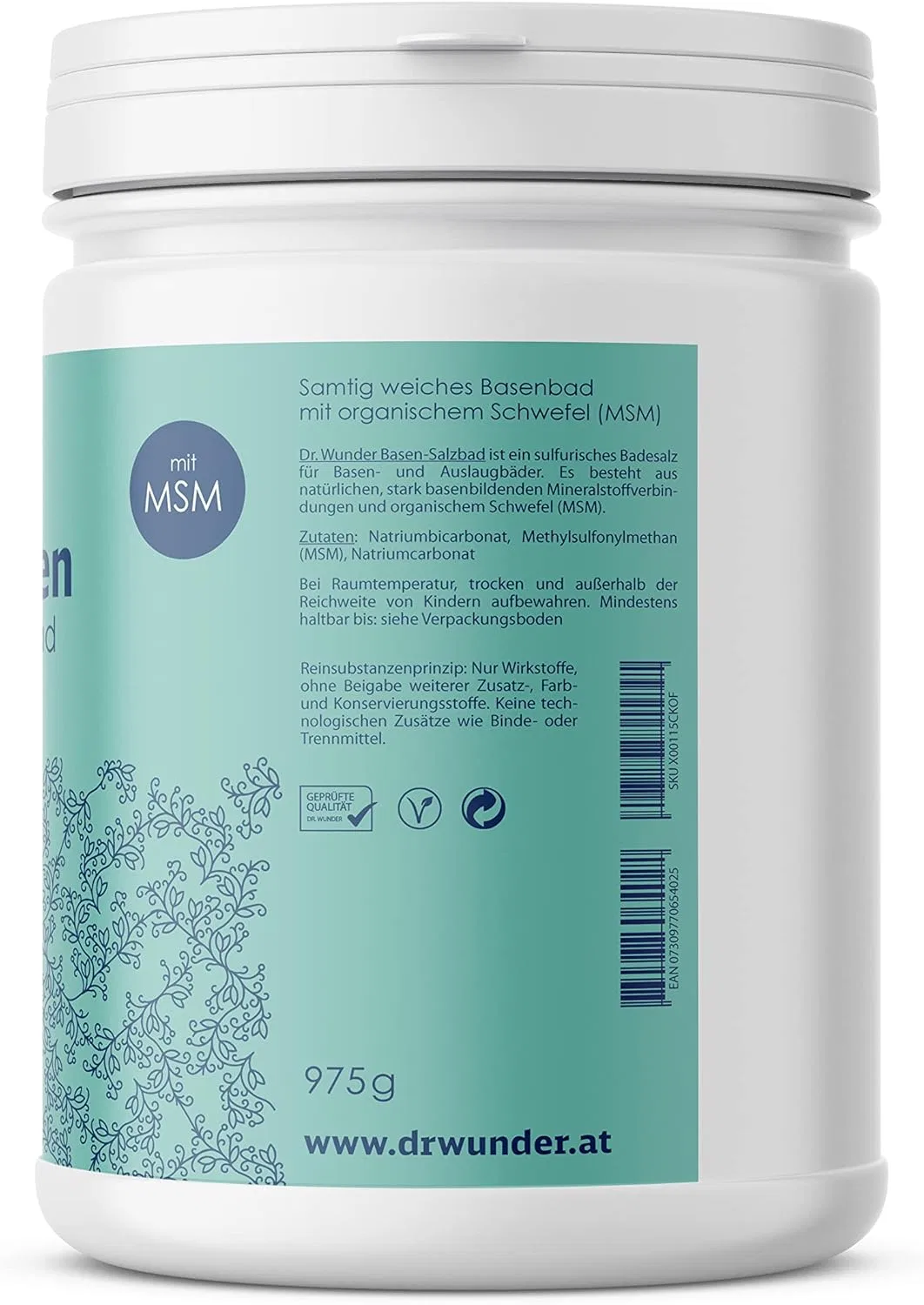 Соль для ванны «Base Salt Bath» с органической серой от Dr. Wunder, 975 г Dr. Wunder — фото 3