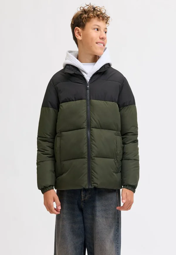 Зимняя куртка jjmaze с пуховым воротником для младшего возраста Jack & Jones Junior, Rosin Detail Black Blocking — фото 2