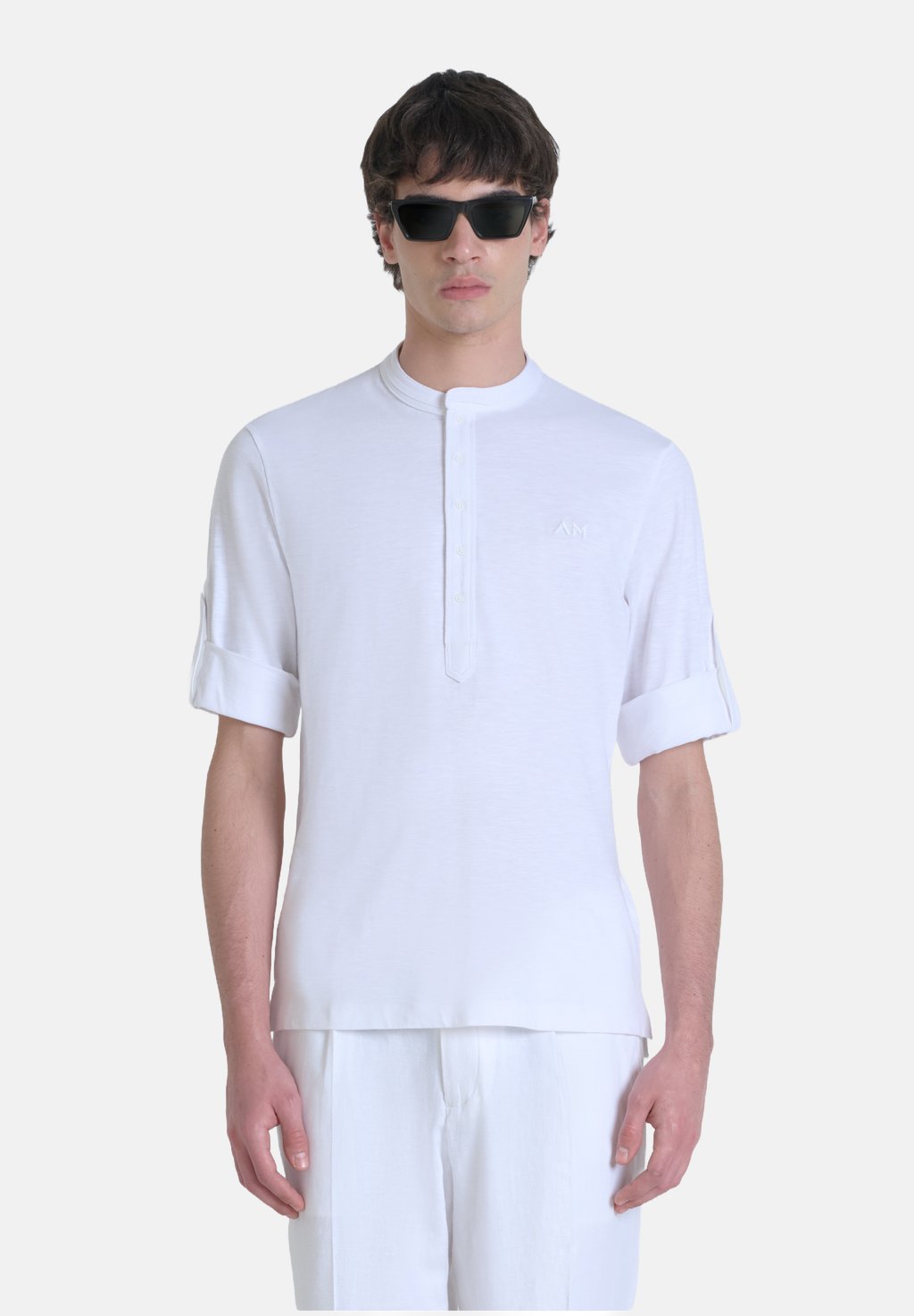 

Базовая футболка REGULAR FIT IN MERCERIZED SLUB WITH EMBROIDERED LOGO Antony Morato, белый