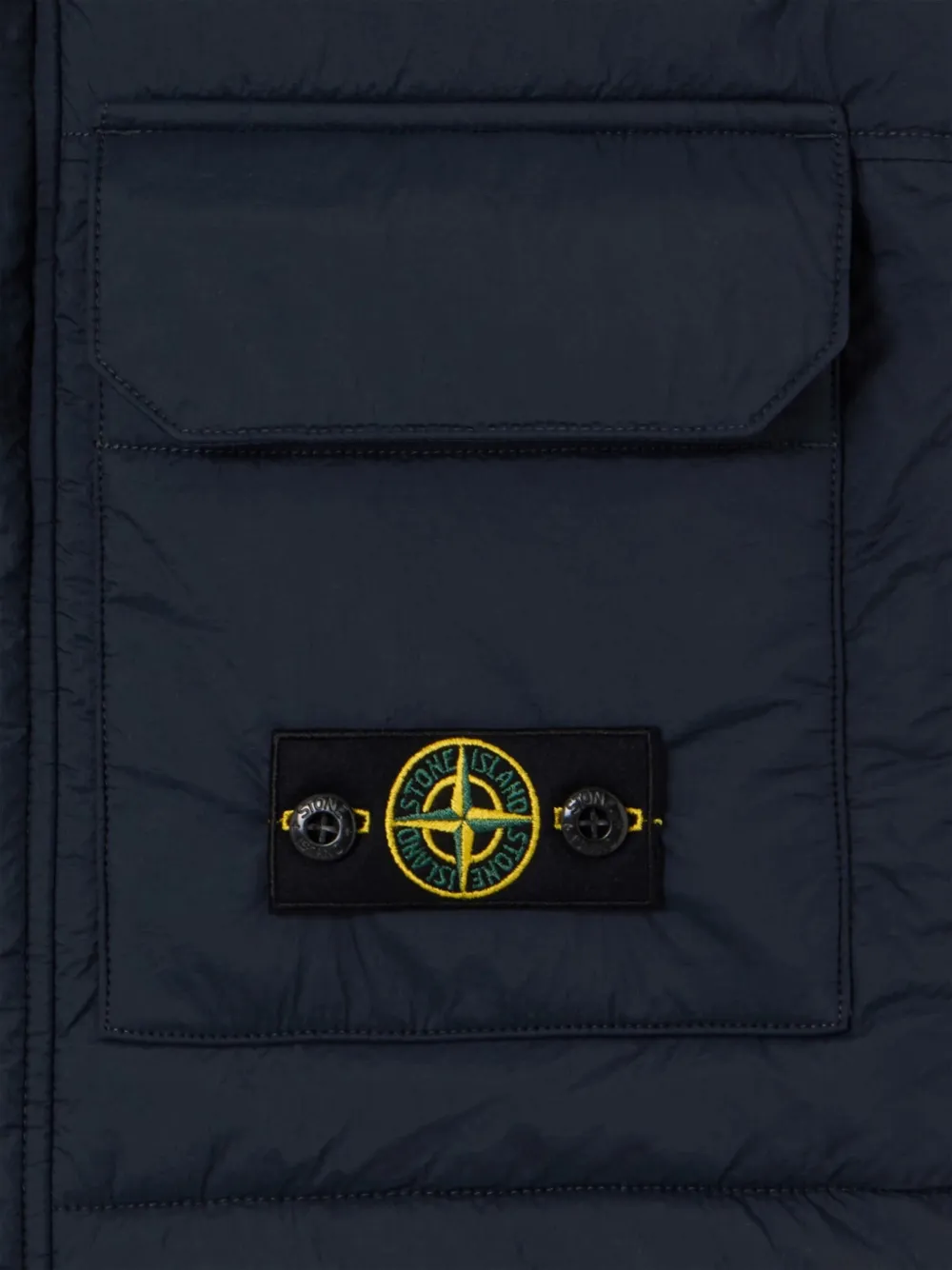 Жилет без рукавов с накладными карманами Stone Island Junior, синий — фото 4