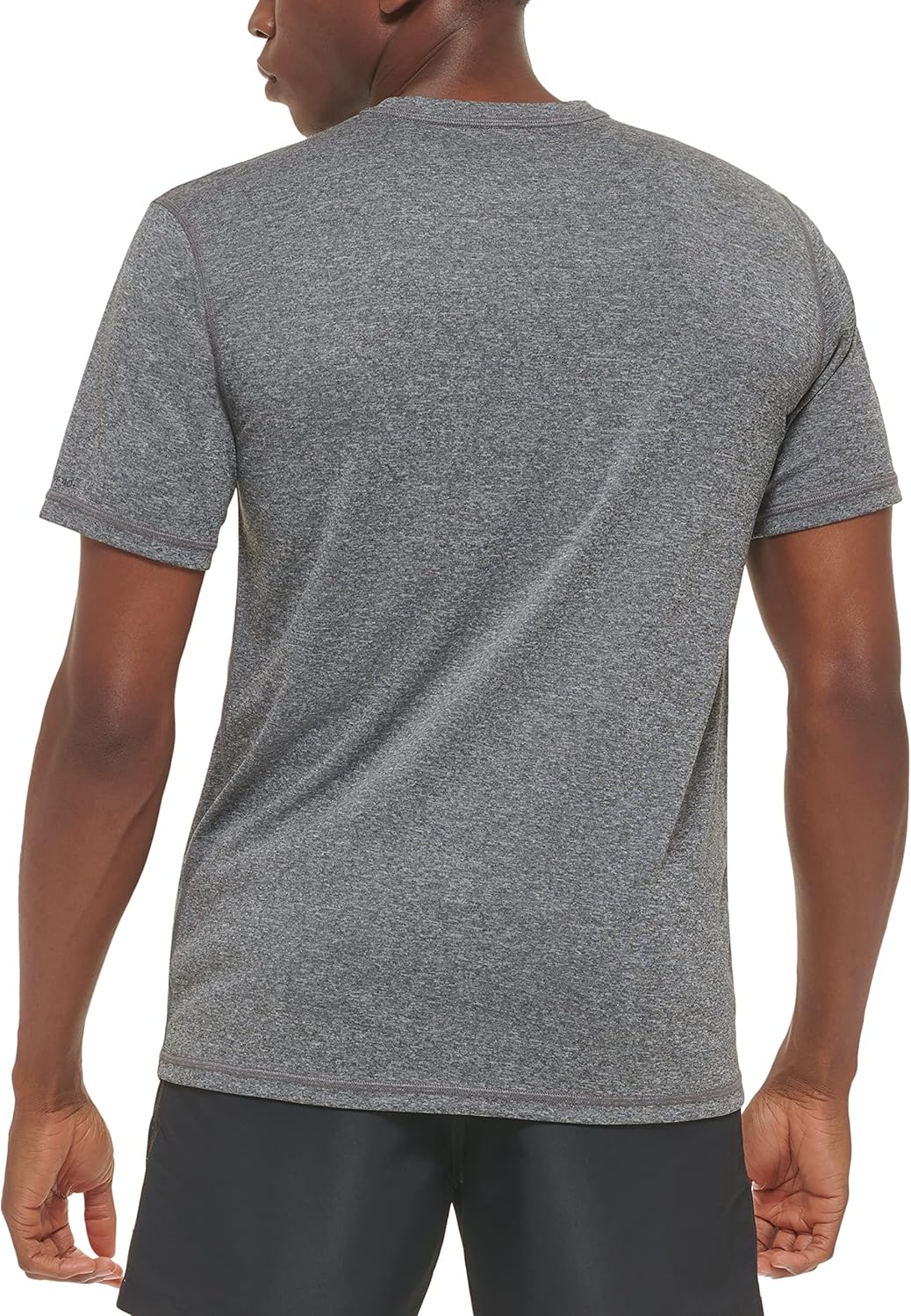 Calvin Klein Mens, легкий, быстросохнущий, с коротким рукавом, защита от ультрафиолетового излучения 40+, Grey Heather Logo — фото 3